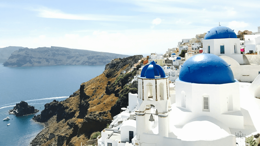 Ön Santorini i Grekland.